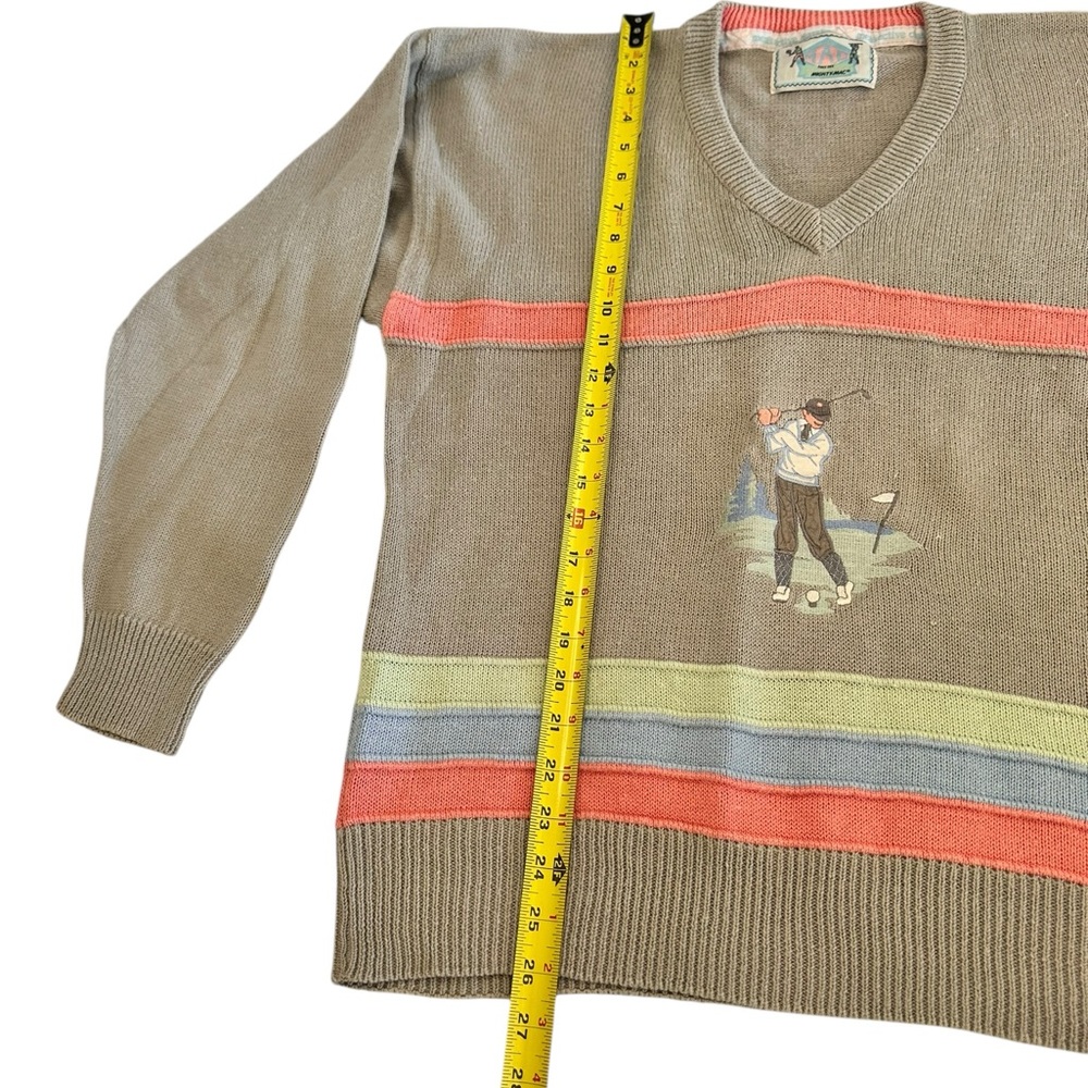 Vintage Mighty‎ Mac Golf Sweater | Pre-Owned Men's V-Neck Pullover | L | Retro - Picture 6 of 7